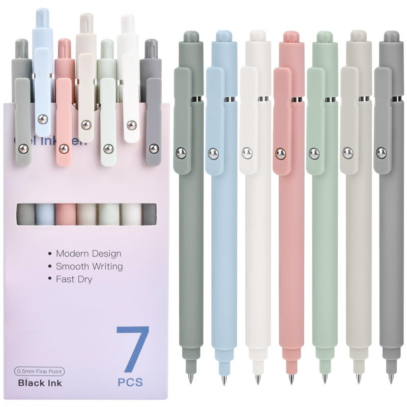 Donse Easter Basket Stuffers: 7 Pcs Gel Pens 0.5mm Quick Dry Black Ink Fine Point Smooth Writing Pens Cute Office Essentials School Supplies Stocking Stuffers Nurse Teacher Appreciation Week Gifts for Women - Image 1