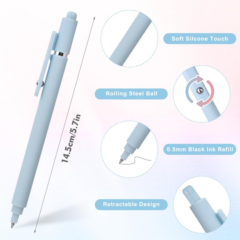 Donse Easter Basket Stuffers: 7 Pcs Gel Pens 0.5mm Quick Dry Black Ink Fine Point Smooth Writing Pens Cute Office Essentials School Supplies Stocking Stuffers Nurse Teacher Appreciation Week Gifts for Women - Image 3