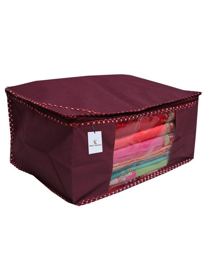 Kuber Industries Clothes Organizer For Wardrobe (Pack of 6) - Storage Organizer For Saree | Shirts | Salwaar Suit and Lehenga - Dress Organizer For Wardrobe - Saree Covers With Zip (Maroon) - Image 4
