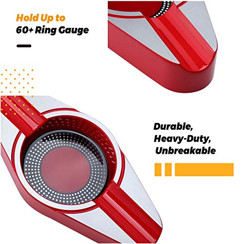 VEXO Cigar Ashtray Metal Ash Tray with Double 2 Cigar Holders and Large Basin for Outdoor Patio Indoor Home and Office Use (Red) - Image 3