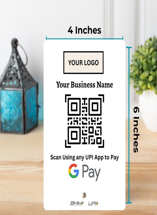 tinydabba UPI Payment Standee | Custom Acrylic Stand with QR Code, Logo & Business Name | Compatible with All Major UPI App | Design 3 - Image 3
