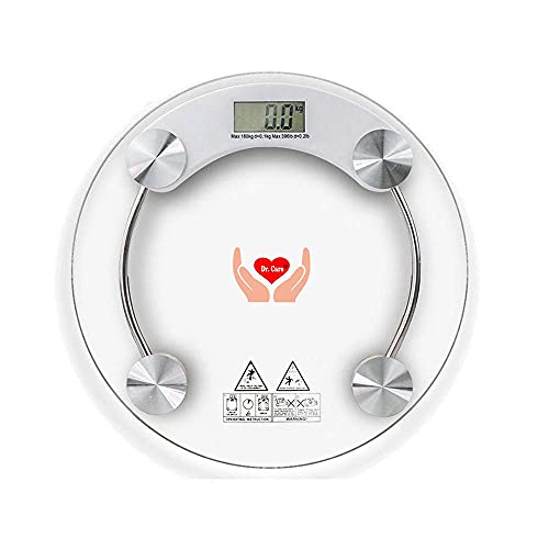 Dr. Care Dr Care Electronic Thick 8MM Tempered Glass & LCD Display DigitalRound and Transparent Personal Bathroom Health Body Weight Scales For Body Weight, Weight Scale Digital For Human Body 180kg - Image 1