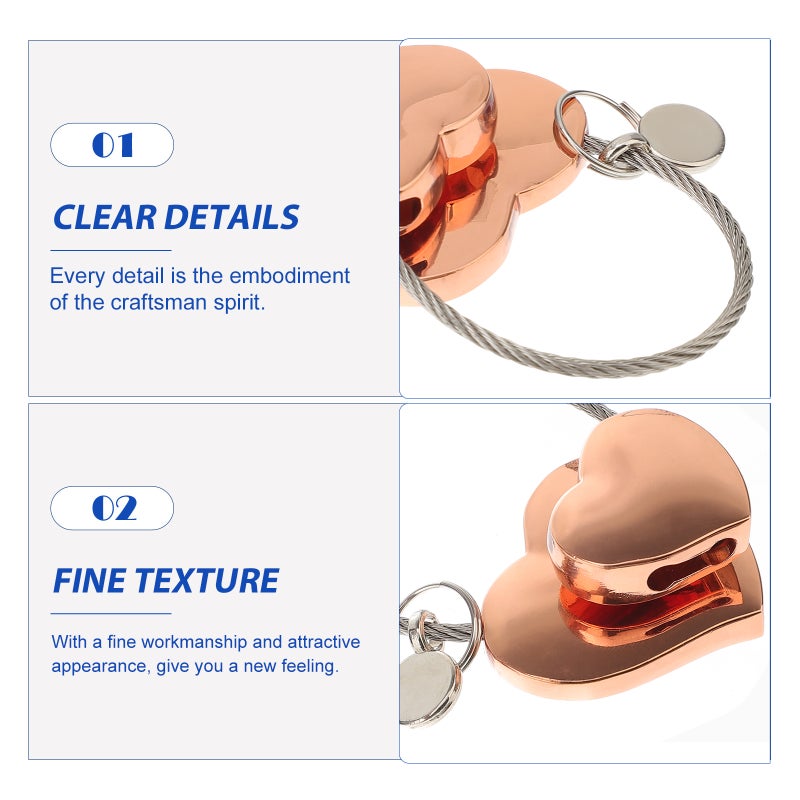 Double Heart Keychain Fashion Key Holder Unique Key Key Hanging Decoration for Couples (Rose ) - Image 5