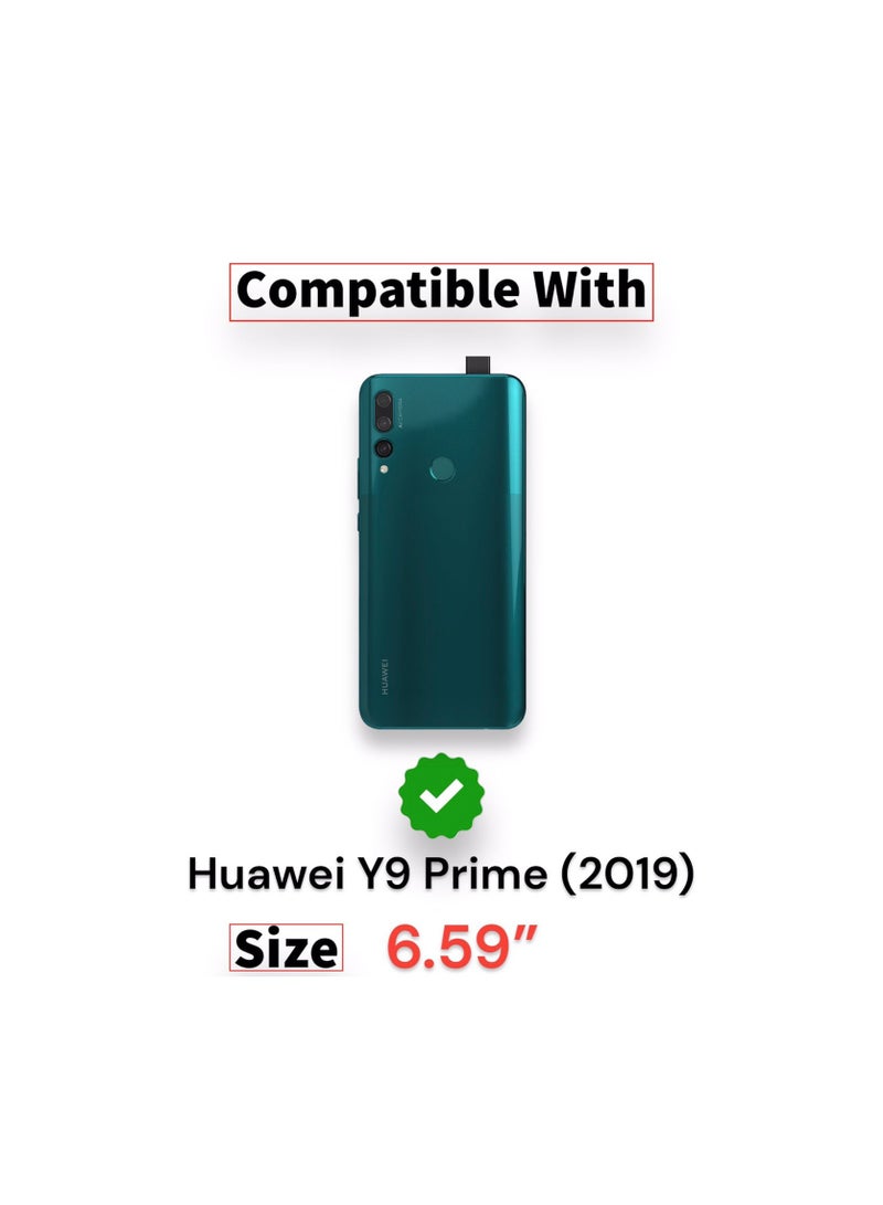 For Huawei Y9 Prime (2019) Flip Full Leather Wallet Card Slot Case wiith Kickstand,with Strap Magnetic Closure,Included Internal Tpu Silicone Case,High Protective Huawei Y9 Prime (2019)(6.59')(Black)  - Image 4