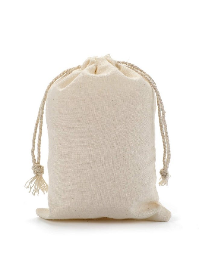 DRQ Muslin Bags Drawstring Cotton Bags Organic Cotton Fabric Bags 50 Pcs 4 By 6 Inch Natural Cloth Bags Sachet Bags With Drawstring For Party Wedding Home Storage And Diy Craft  - Image 4