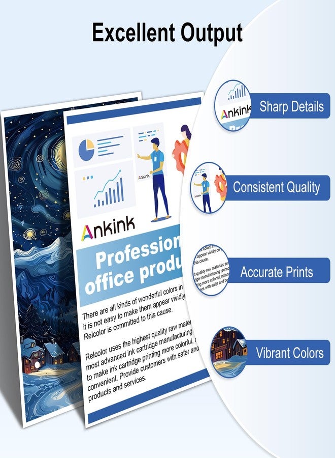 Ankink خراطيش حبر 952xl، أسود ثلاثي الألوان، عبوة من 4 خراطيش، بديل متوافق مع طابعات HP 952 XL، تعمل مع طابعات Officejet Pro 8710 و7740 و8720 و8702 و8210 و7720 و8715 و8730 و8740 و8216 و8725 و8700 و8200 و7730 - Image 3