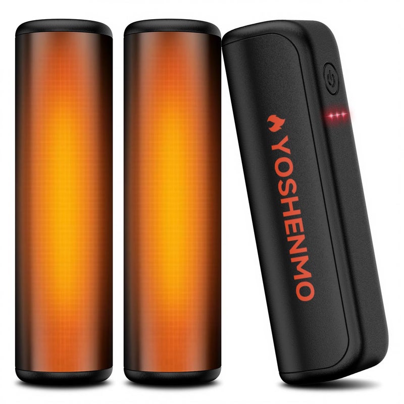 Yoshenmo Hand Warmers Rechargeable  360 Heating Electric Handwarmer  3 Levels Heat With Ai Smart Chips  Reusable Portable Pocket Heater  Warm Gifts For Christmas  Indoor  Outdoor (Black 2 Pack) - Image 1