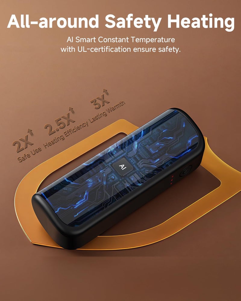 Yoshenmo Hand Warmers Rechargeable  360 Heating Electric Handwarmer  3 Levels Heat With Ai Smart Chips  Reusable Portable Pocket Heater  Warm Gifts For Christmas  Indoor  Outdoor (Black 2 Pack) - Image 2