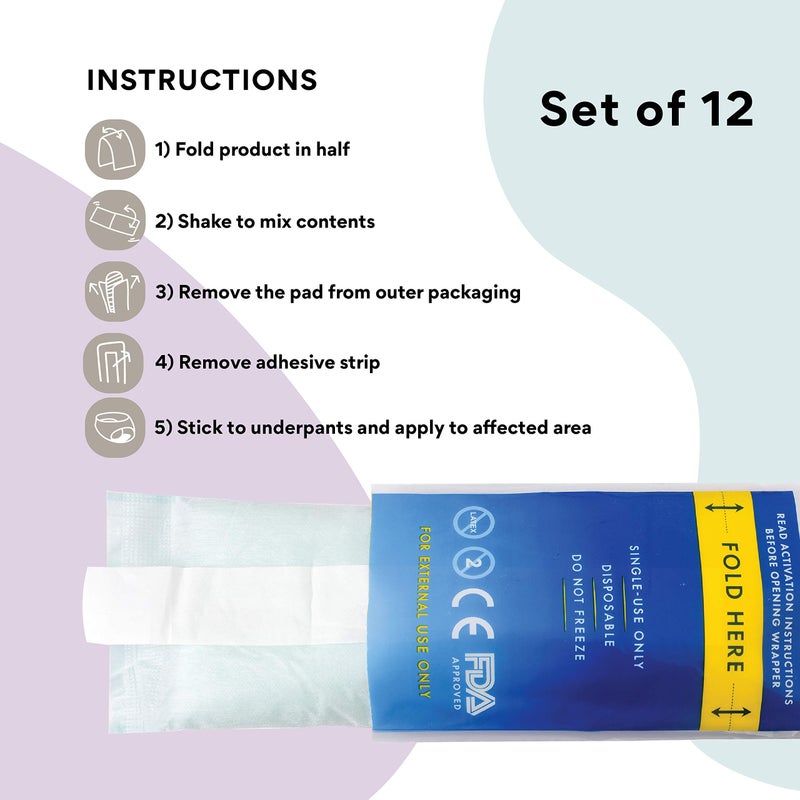 LeonnsÂ® Instant Perineal Ice Packs for Postpartum w/Adhesive Strip | Perineal Cold Pack - 2 in 1 Postpartum Ice Pack Pads for After Birth - Instant Ice Maxi Pads | Easy to Activate (12 Pack) - Image 4