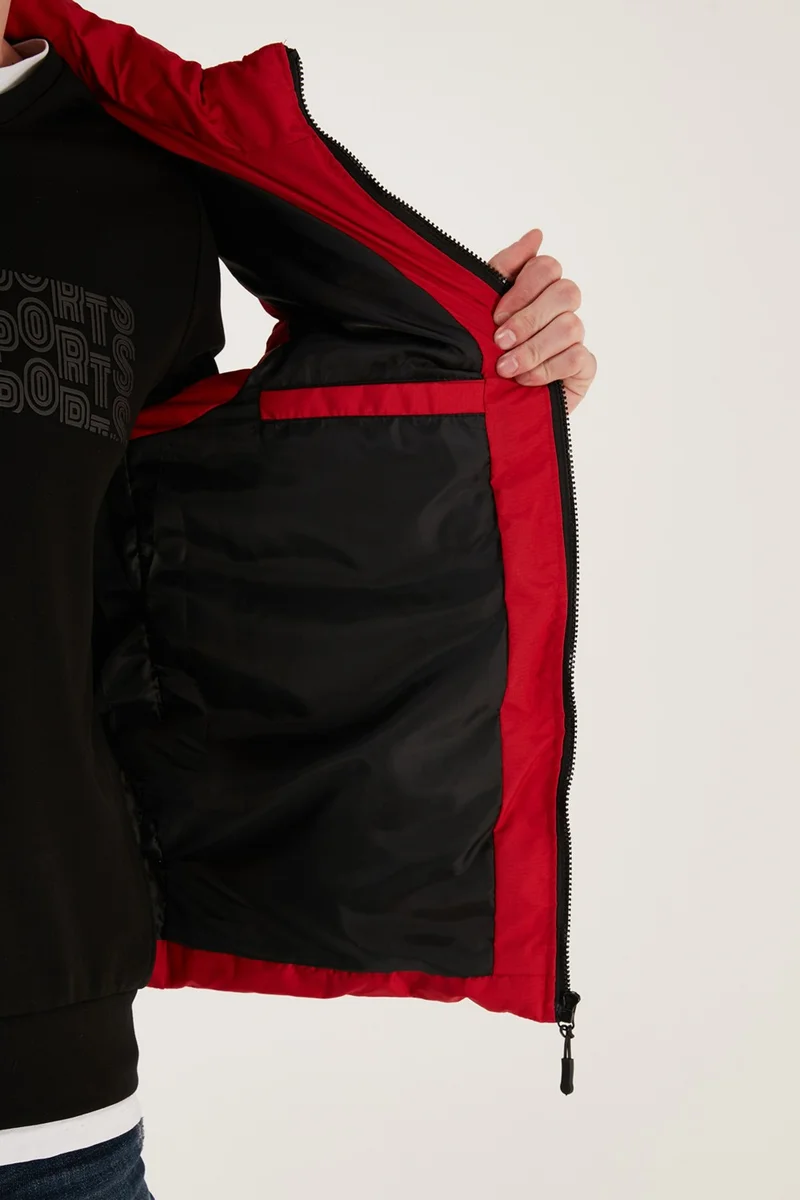 بوراتي Removable Hooded Water and Wind Resistant Slim Fit Inflatable Vest Men's Vest 649006