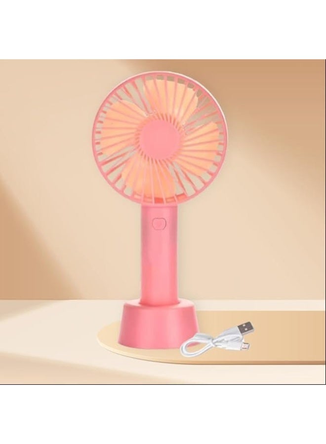 A small, portable handheld fan powered by USB, equipped with a built-in rechargeable battery; a summer cooling table fan with a standing stand and base, practical for home, office, indoor and outdoor use, and travel. - Image 1