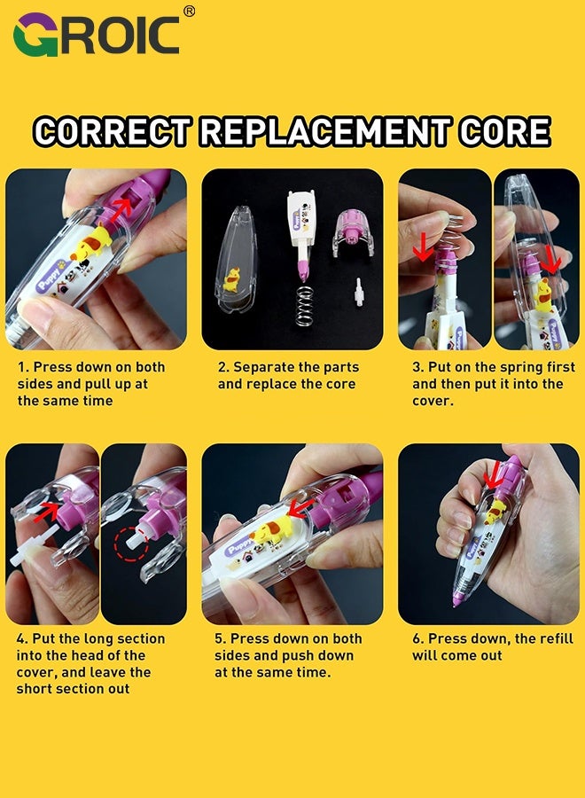 GROIC Scrapbook Double-Sided Tape Roller 3-Pack, Decorative Tape - Cute Crocodile, Red Heart & Owl Patterns, Removable Adhesive for DIY Craft Scrapbook - Image 5