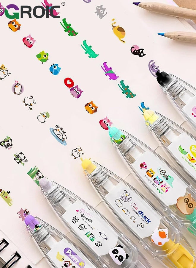 GROIC Scrapbook Double-Sided Tape Roller 3-Pack, Decorative Tape - Cute Crocodile, Red Heart & Owl Patterns, Removable Adhesive for DIY Craft Scrapbook - Image 4