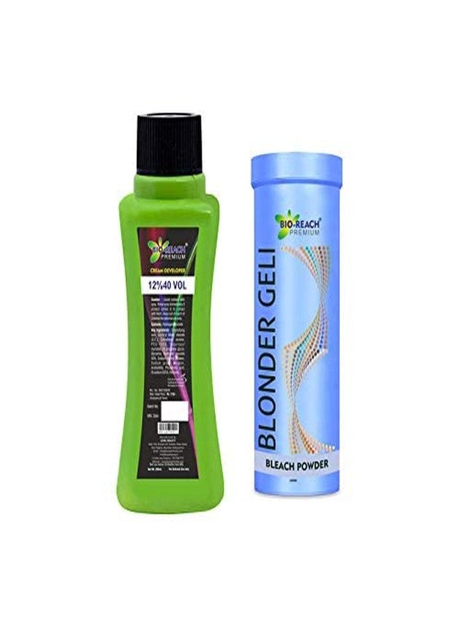Bio Reach 200Ml Hair Color Developer Cream 40 V 12% With 100Gm Blonder