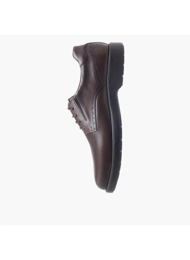Le Confort Men's Solid Derby Shoes with Lace-Up Closure