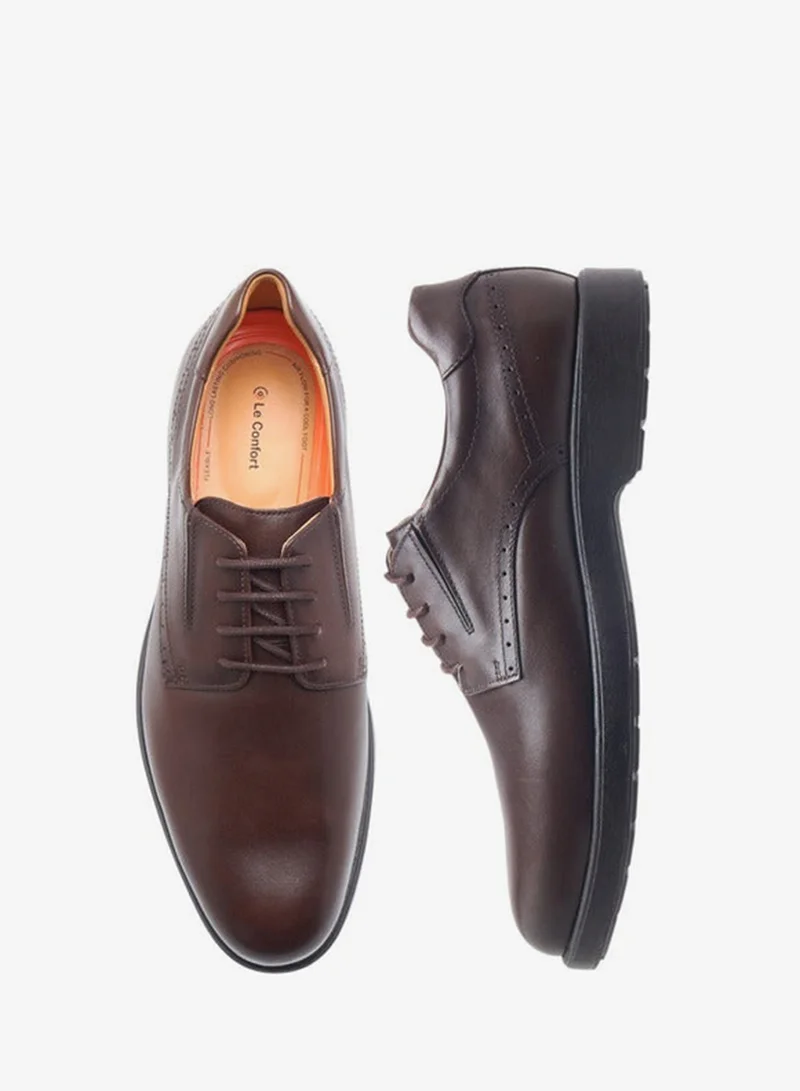Le Confort Men's Solid Derby Shoes with Lace-Up Closure