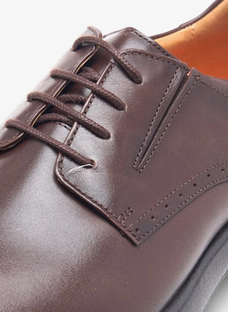 Le Confort Men's Solid Derby Shoes with Lace-Up Closure