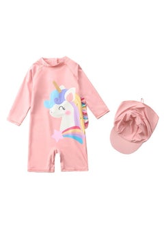 Girl's Cute Swimwear With Cap 100cm