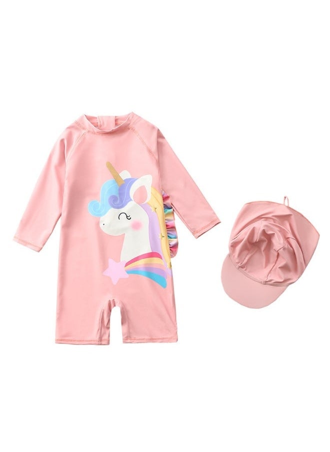 NIBEMINENT - Girl's Cute Swimwear With Cap 100cm - Image 1
