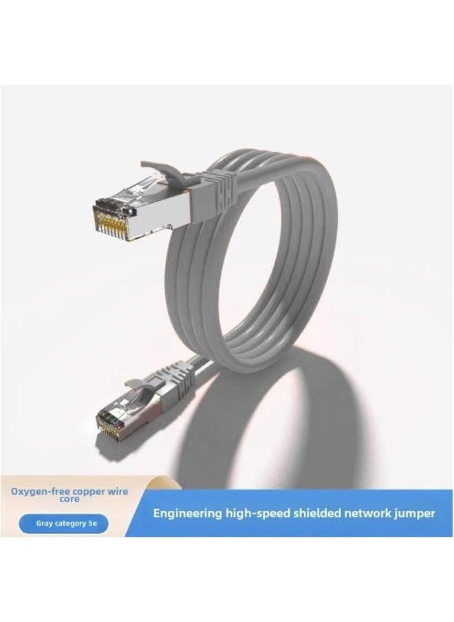 Generic Household Engineering FS/UTP Super Category 5 Or 6 Unshielded Jumper Network Connection Line Oxygen-Free Copper Cable Gigabit Computer-Color:Ultra Class Shielding (Light Grey) Oxygen Free Copper-Lin  - Image 1