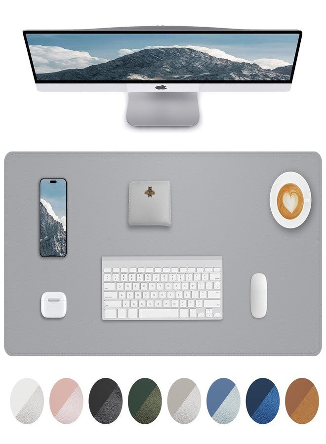 AFIING Non-Slip Desk Pad,Mouse Pad,Waterproof PVC Leather Desk Table Protector,Non-Slip PU Leather Desk Blotter, Easy Clean Laptop Desk Writing Mat for Office Work/Home/Decor(Light Grey, 24" x 13.7") - Image 1
