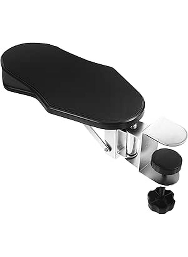 Ergonomic Elbow Rest Support Rotatable Folding Computer Desk Arm Pad Black - Image 1