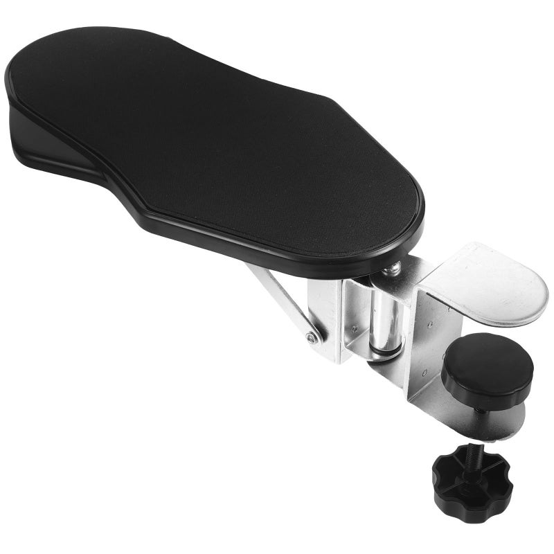 Ergonomic Elbow Rest Support Rotatable Folding Computer Desk Arm Pad Black - Image 2