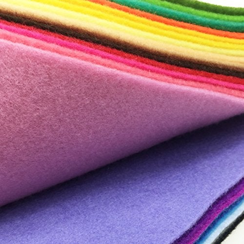flic-flac 28pcs 12 x 12 inches (30cmx30cm) 1.4mm Thick Soft Felt Fabric Sheet Assorted Color Felt Pack DIY Craft Sewing Squares Nonwoven Patchwork - Image 5