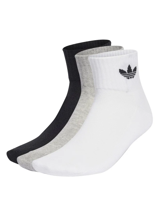 adidas Adidas 1/4 SOCKS 3P White CASUAL Socks FOR MEN & WOMEN 11 - 12.5