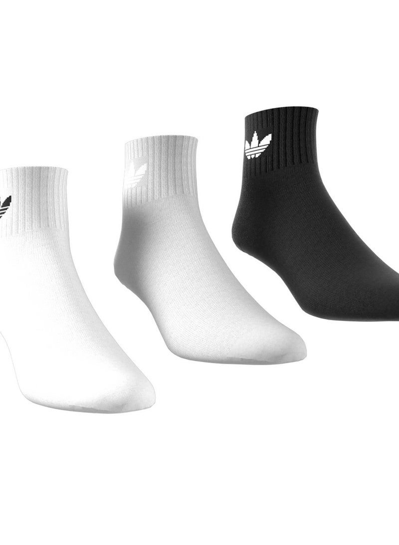 اديداس اوريجينالز أديداس جوارب 1/4 3 قطع أبيض كاجوال للرجال والنساء مقاس 11-12.5 - Image 3