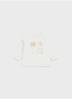 mothercare Infant 2 Pack Bear & Fox Print Sweatshirt & Sweatpants Set  - Image 3