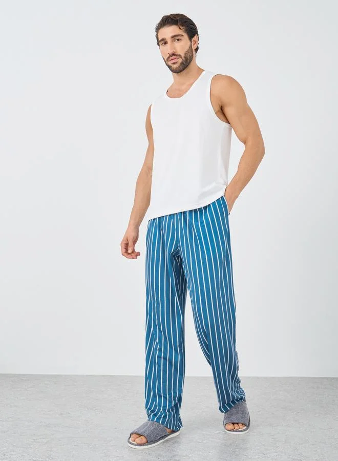 ستايلي Styli Blue Striped Pyjama with Elastic Waist