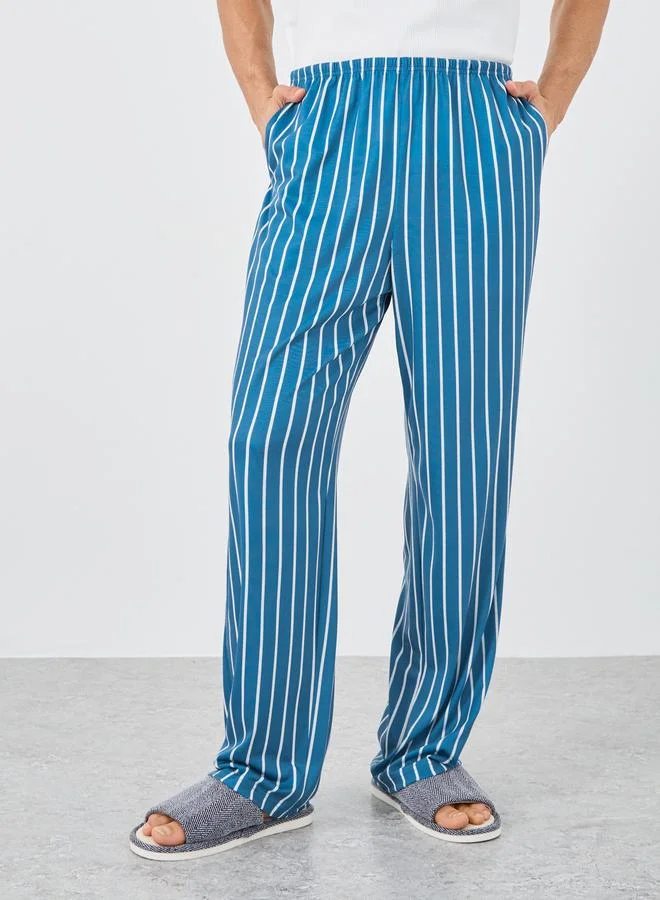 ستايلي Styli Blue Striped Pyjama with Elastic Waist