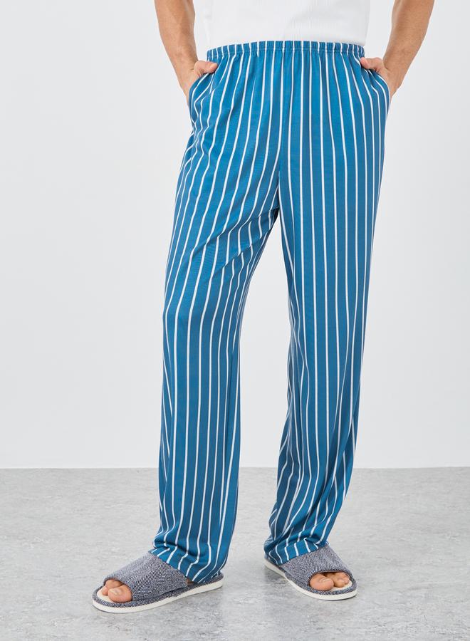 Styli Blue Striped Pyjama with Elastic Waist - Image 1