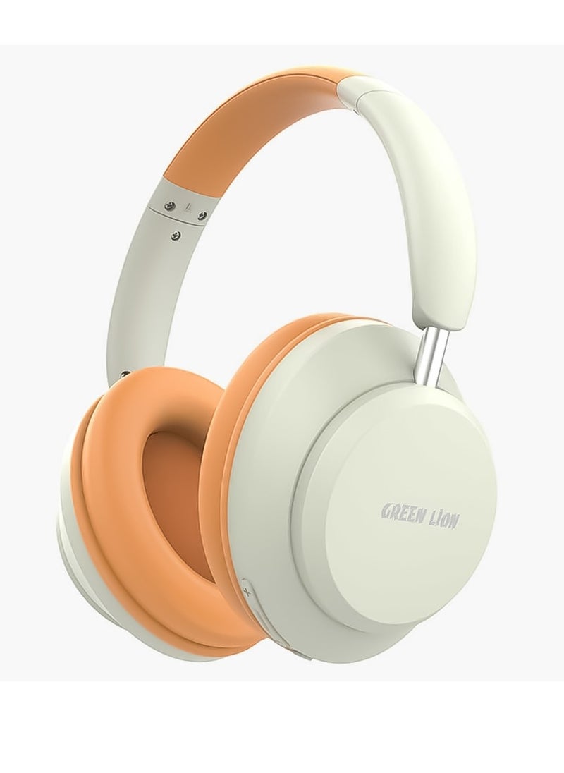 GREEN LION Wireless Headphone 300mAh Battery, Active Noise Cancellation, Comfortable, 10m Range, 2.5 Hours Charging, 24 Hours Playtime, Bluetooth 5.3, Green Lion Santiago Beige  - Image 1