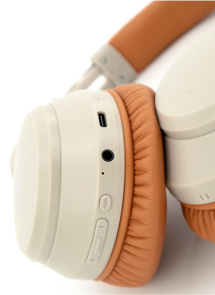 GREEN LION Wireless Headphone 300mAh Battery, Active Noise Cancellation, Comfortable, 10m Range, 2.5 Hours Charging, 24 Hours Playtime, Bluetooth 5.3, Green Lion Santiago Beige  - Image 3