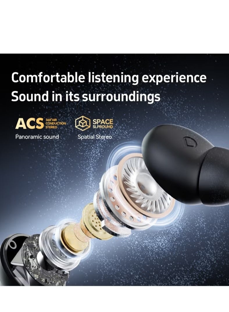 Wireless Earbuds, In-Ear Bluetooth Headphones, 40 Hours Playtime, Deep Bass, Power Display, Mics for ENC Clear Call, Bluetooth Earbuds Touch Control, IPX6 Waterproof, Light-Weight Earphones Black - Image 4