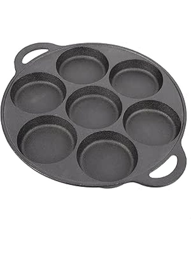 Cast Iron Nonstick Skillet with Seven Holes for Omelettes Easy to Clean - Image 1