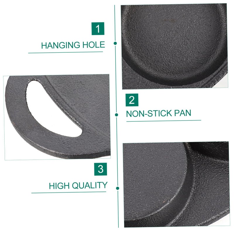 Cast Iron Nonstick Skillet with Seven Holes for Omelettes Easy to Clean - Image 4