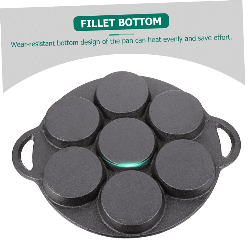 Cast Iron Nonstick Skillet with Seven Holes for Omelettes Easy to Clean - Image 3