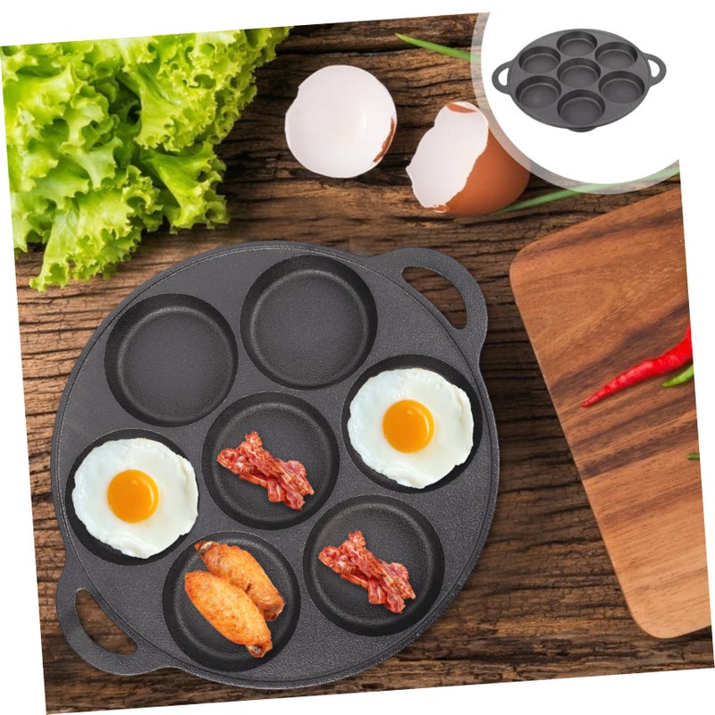 Cast Iron Nonstick Skillet with Seven Holes for Omelettes Easy to Clean - Image 5