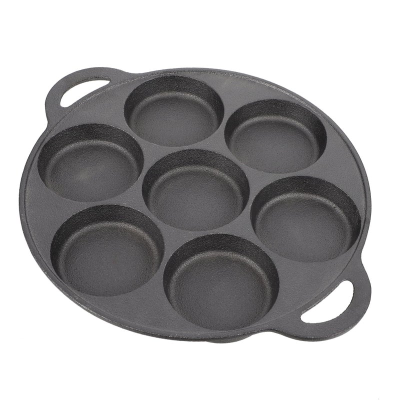 Cast Iron Nonstick Skillet with Seven Holes for Omelettes Easy to Clean - Image 2