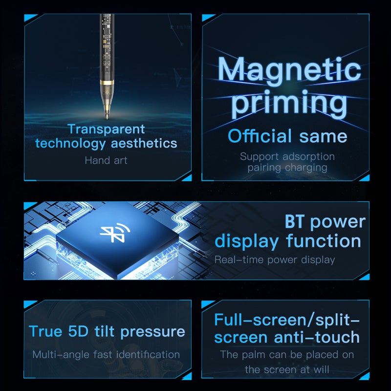Ipad Pencil: Transparent Capacitive Design - Magnetic Adsorption Wireless Fast Charging Ipad Stylus Pencil for Ipad 9th & 10th Generation - Image 5