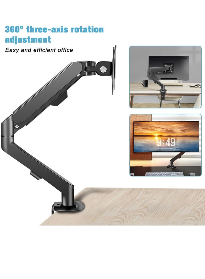 GUDOO حامل جهاز المراقبة حامل ذراع واحد جهاز مراقبة كامل الحركة (يحمل ما يصل إلى 2-10 كيلوجرامات) مع نابض غاز لـ 13 إلى 32 بوصة شاشة LCD جهاز الكمبيوتر - Image 3