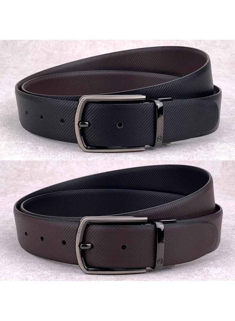 Classic Milano Classic Milano Genuine Leather Reversible Belt for Men, Black & Brown Formal Men's Belt for Business or Office Wear, Men's Leather Belt with Gift Box | 2 in 1 Belt (Pack of 1)