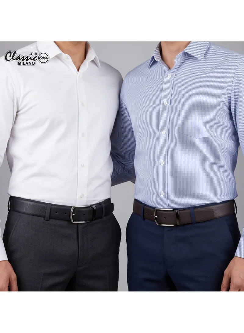 Classic Milano Classic Milano Genuine Leather Reversible Belt for Men, Black & Brown Formal Men's Belt for Business or Office Wear, Men's Leather Belt with Gift Box | 2 in 1 Belt (Pack of 1)