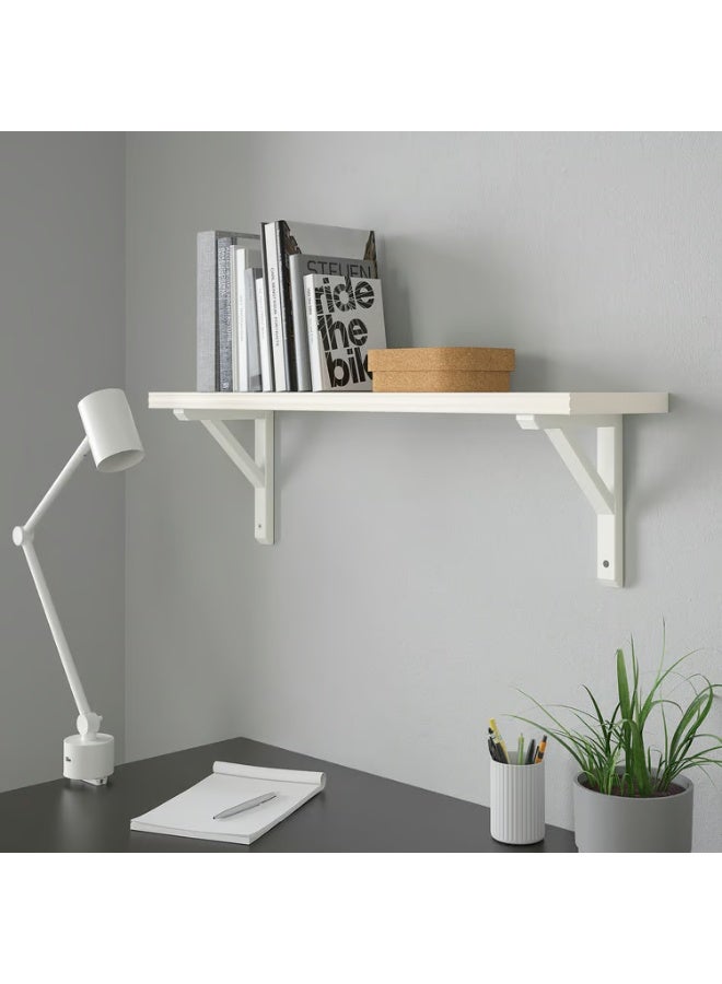 IKEA (IKEA) رف حائط أبيض/خشب أسبن مصبوغ باللون الأبيض 80×20 سم - Image 2
