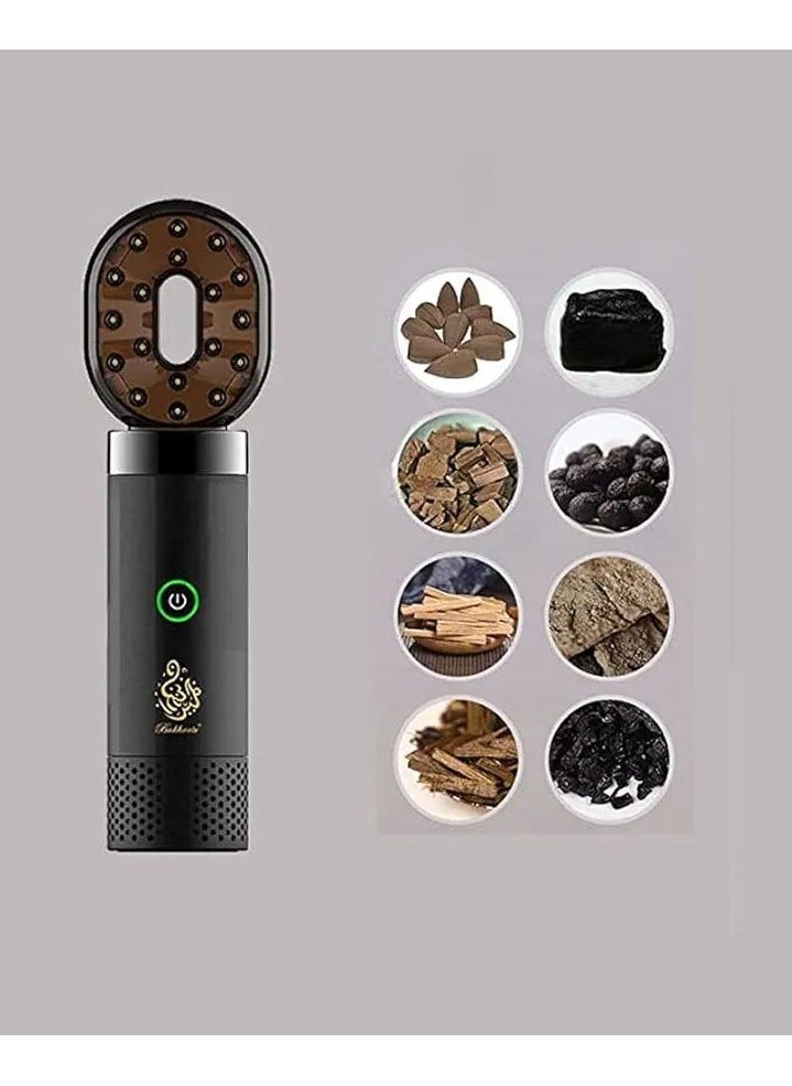 Portable Electric Incense Burner, Arabian Aroma Diffuser, USB Mini Car Incense Burner, Arabic Bukhoor Incense For Home or Car (Black)