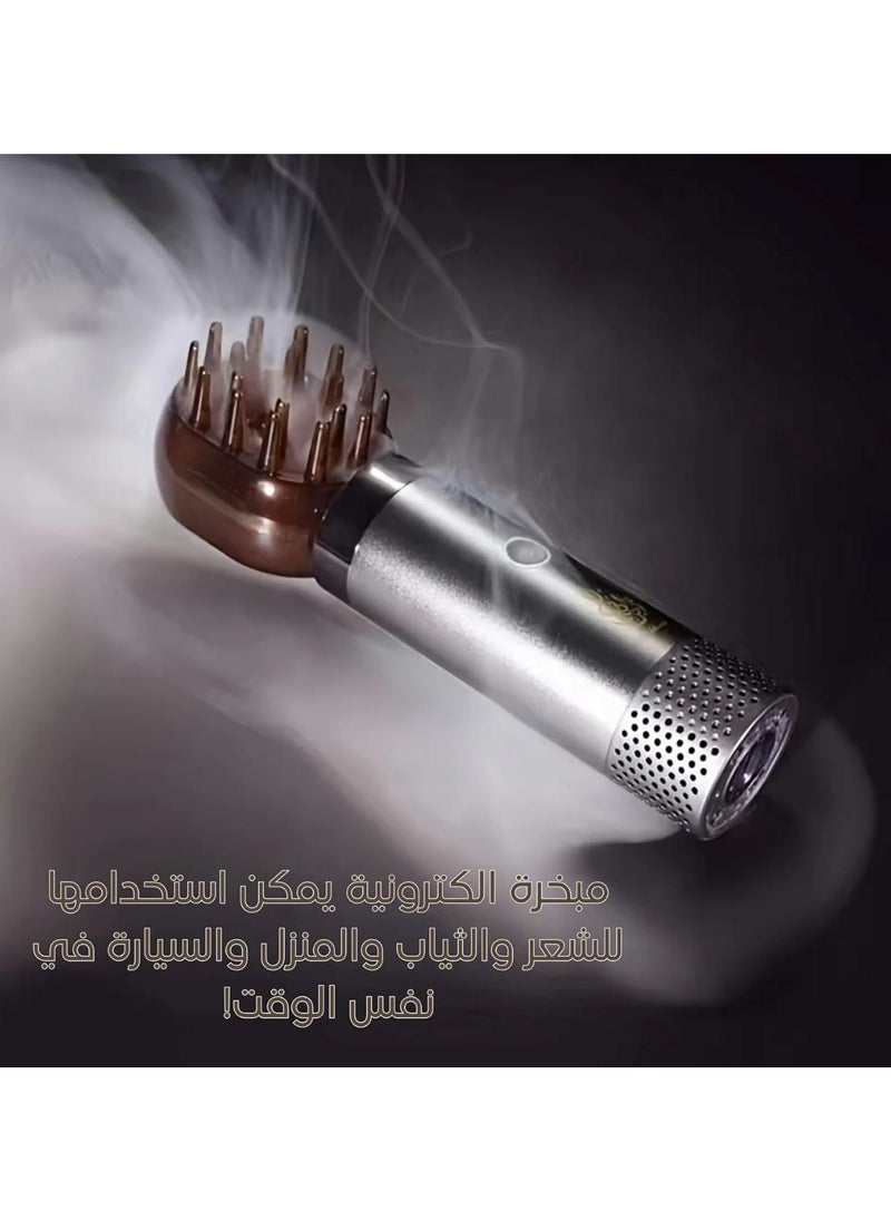 Portable Electric Incense Burner, Arabian Aroma Diffuser, USB Mini Car Incense Burner, Arabic Bukhoor Incense For Home or Car (Black)