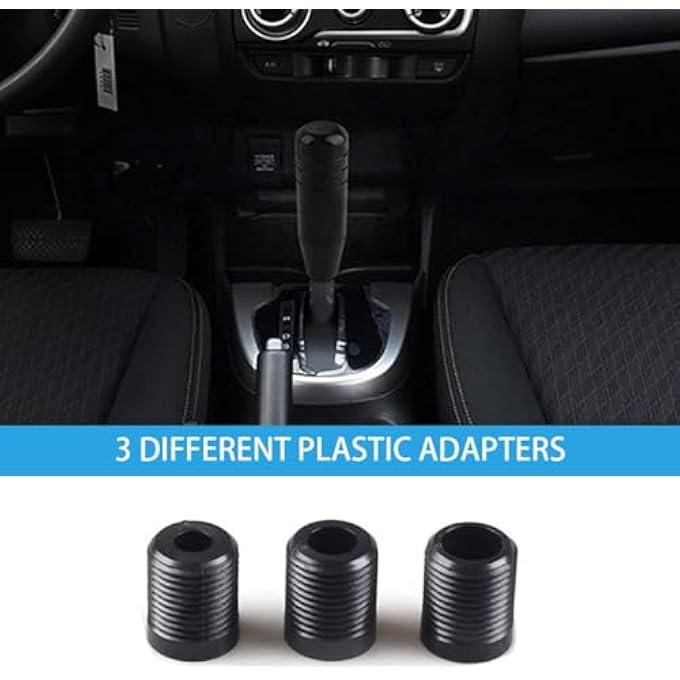 ريحني مقبض ناقل حركة ثقيل بحجم 5 إنش من الألمنيوم مع محولات يناسب معظم نواقل الحركة الأوتوماتيكية اليدوية بدون أزرار مع 3 محولات أسود - Image 4